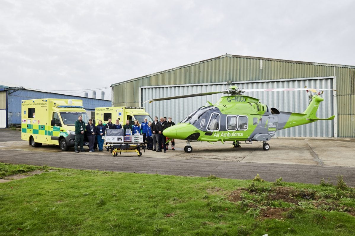 England’s first rotary-wing neonatal incubator installation